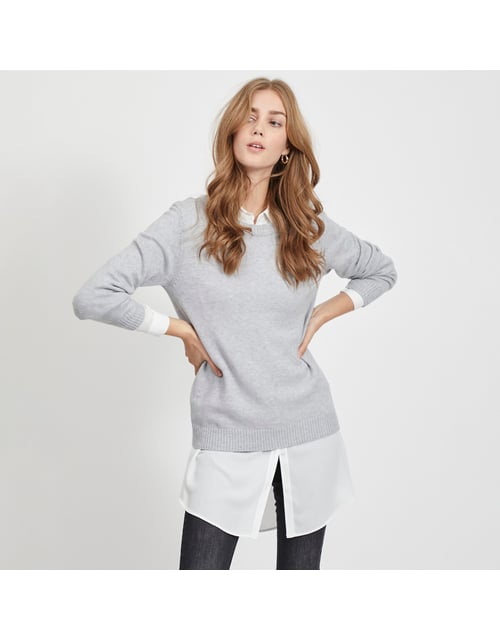 Pull col rond en fine maille