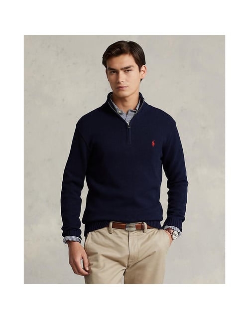 Pull demi-zippé en coton
