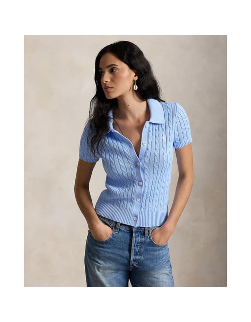 Cardigan col polo en fine maille,