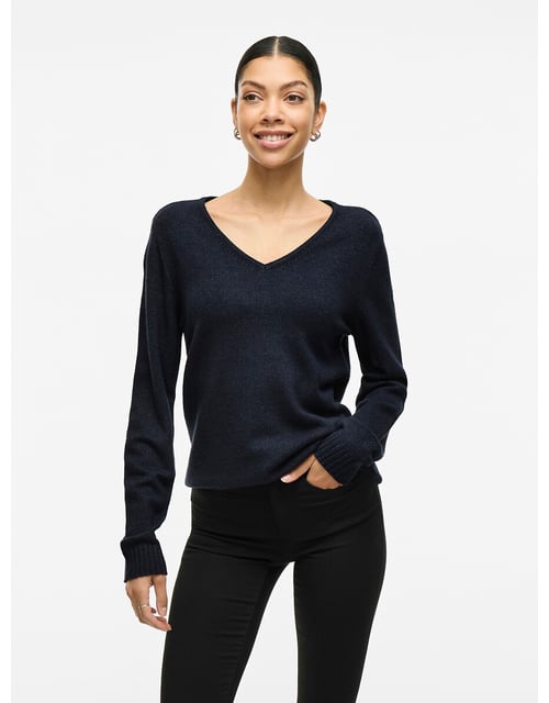 Pull col v en fine maille
