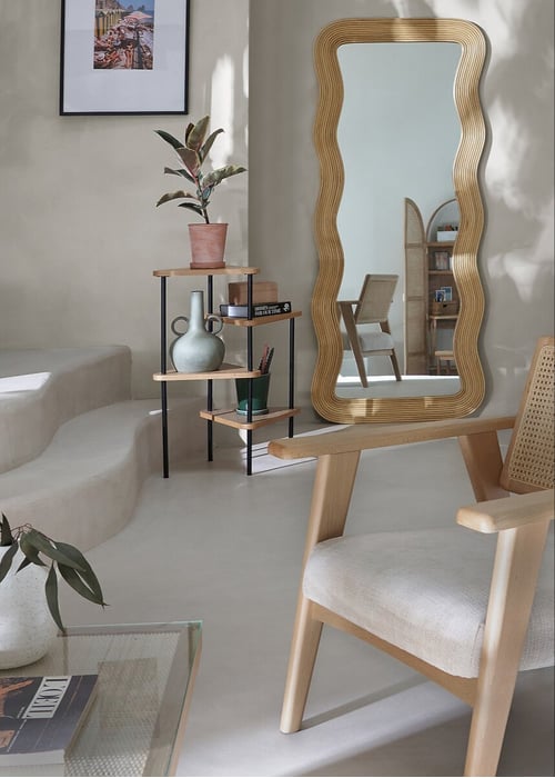 Miroir en rotin