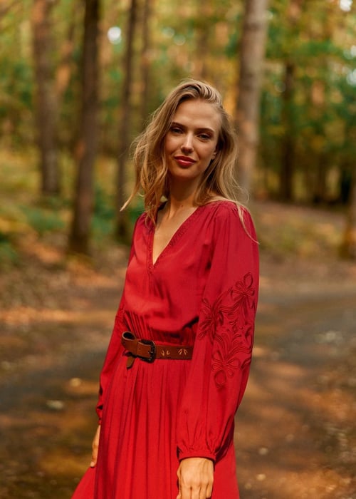 Robe longue bordeaux