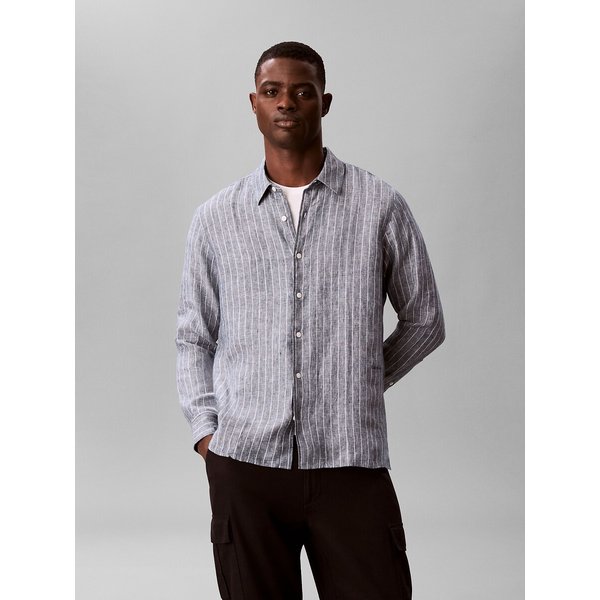 Camisa de lino a rayas, Calvin Klein