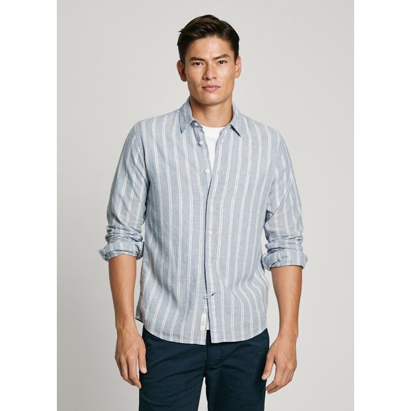 Camisa de rayas de algodón y lino, Pepe Jeans