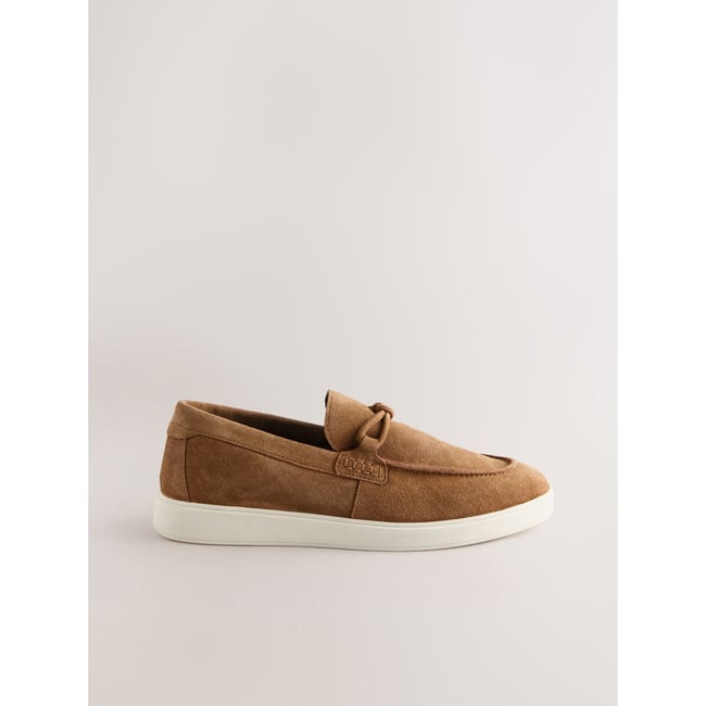 Mocassins décontractés en corde marron fauve <span itemprop=