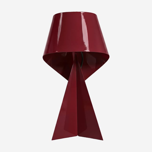 Lampe de table en métal RIBBON Couleur bordeaux <span itemprop=
