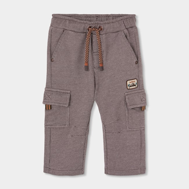 Pantalon garçon avec poches cargo marron <span itemprop=
