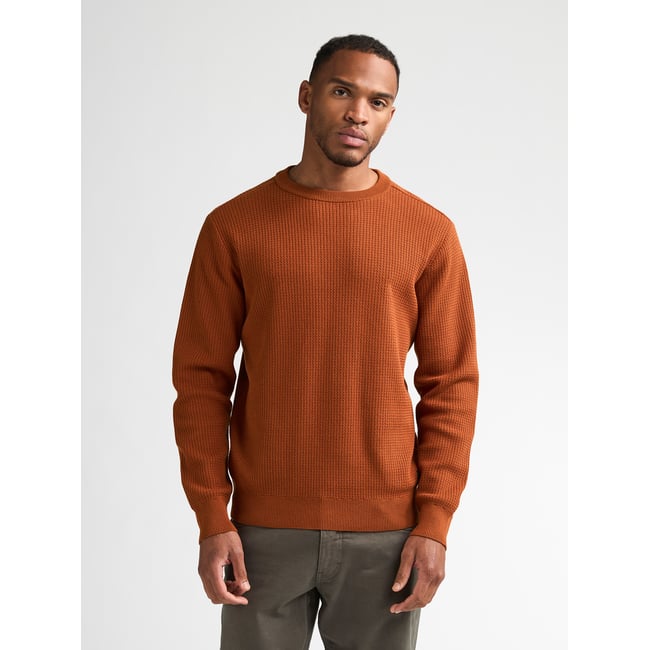 Pull col rond en coton mélangé steelbend orange copper orange <span itemprop=