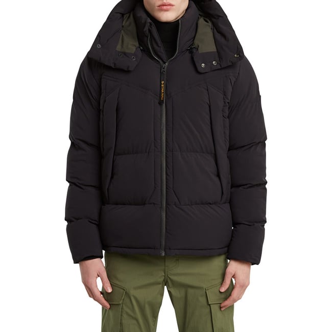Doudoune à capuche G-Star avec manches longues et col à capuche noire noire <span itemprop=