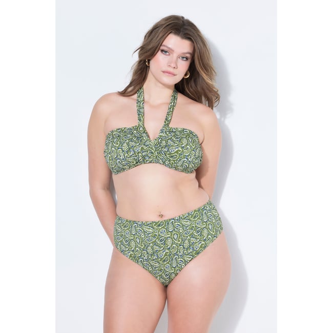 Haut de bikini, imprimé cachemire olive <span itemprop=