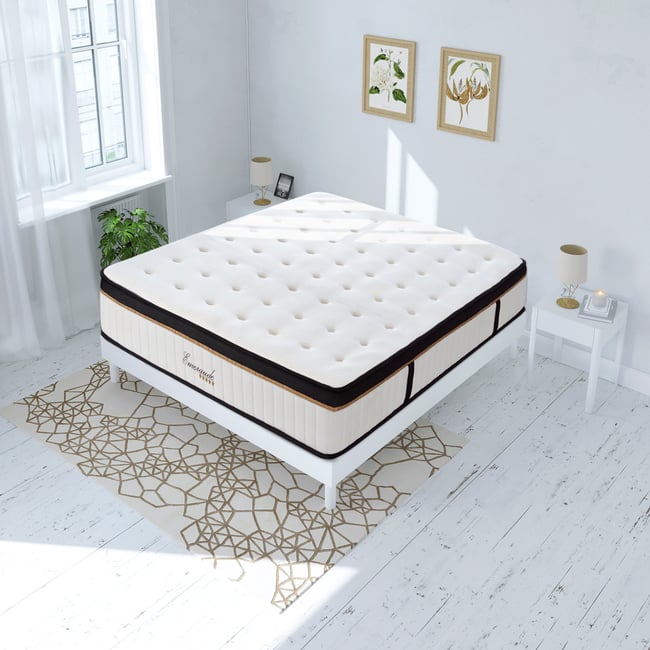 Ensemble Matelas + Sommier Altesse 140x190 - Mémoire De Forme Haute Densité 55 Kg/m³ - Bois Massif - Pour 2 Personnes - Maison Aubertin - 2