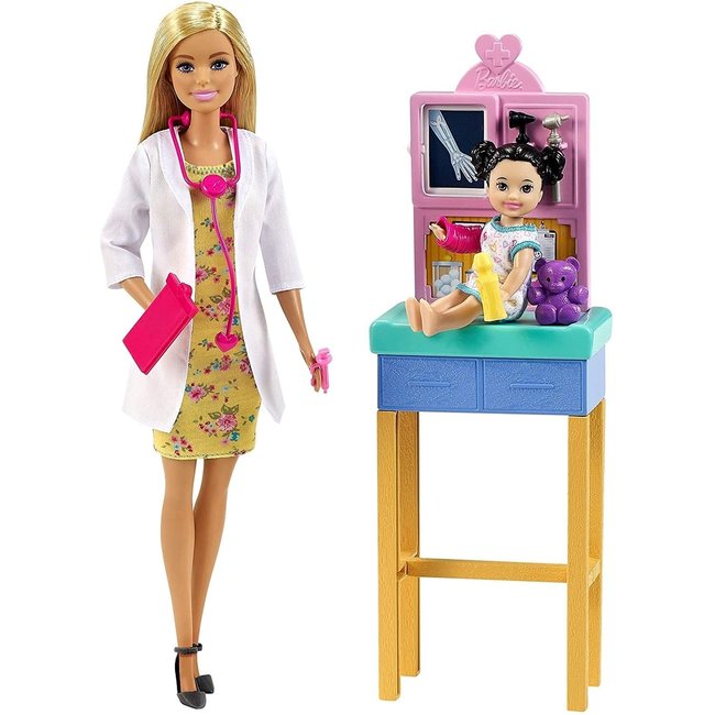 Coffret Poupée Barbie Docteure Pédiatrie - Barbie multicolore <span itemprop=