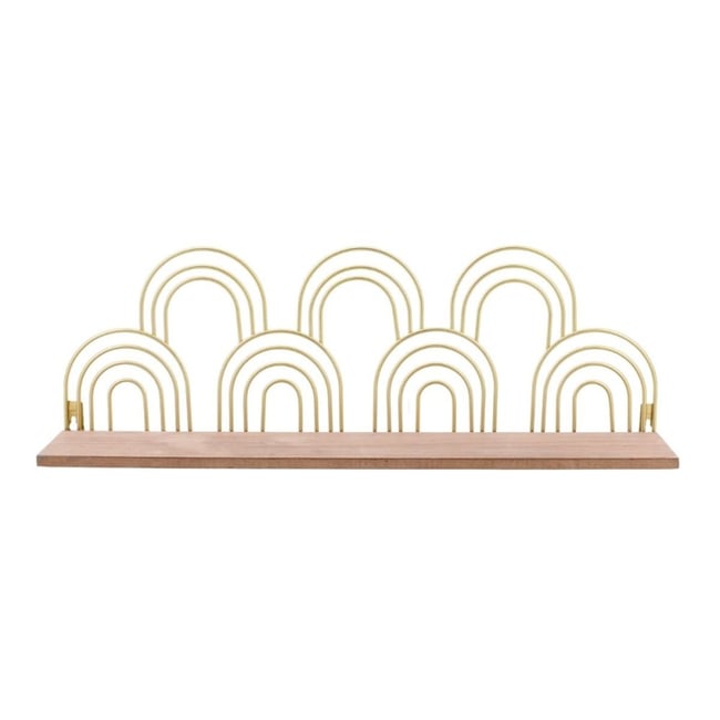Etagère murale forme arches dorés 50cm Couleur doré <span itemprop=