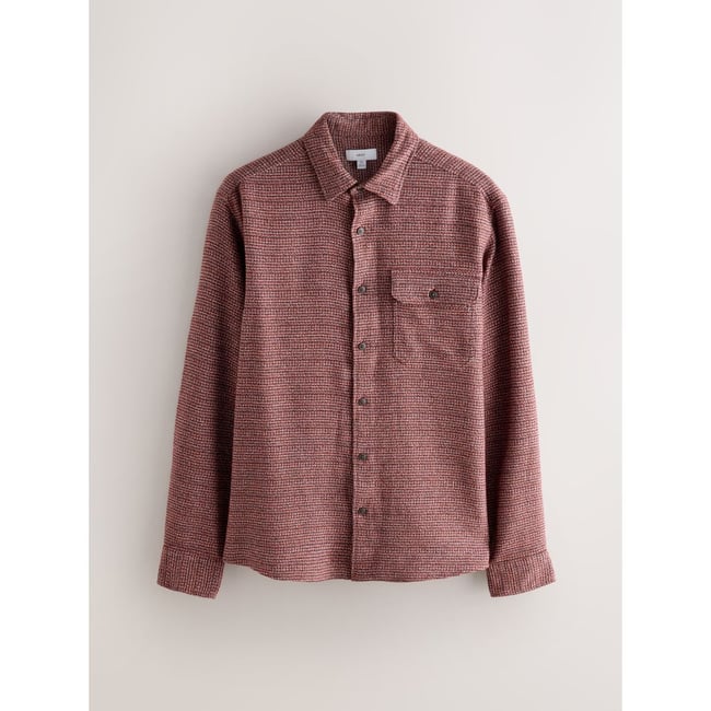 Surchemise texturée rouge bordeaux <span itemprop=