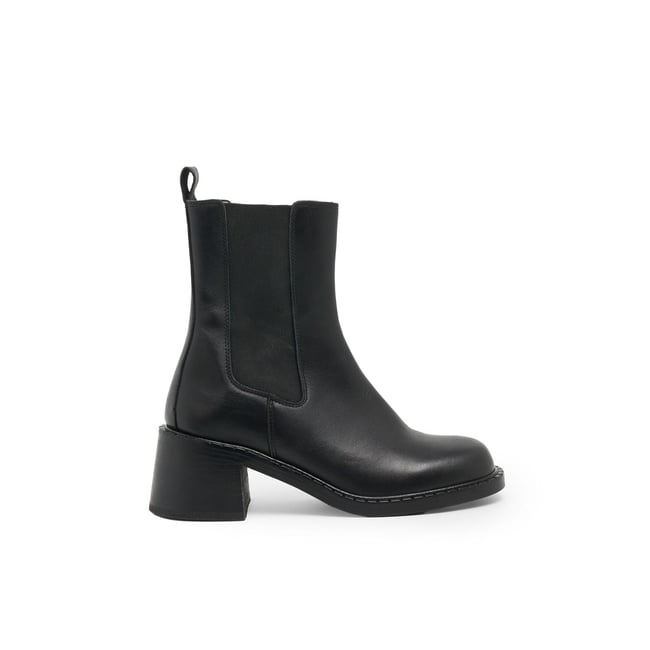 Boots À Talon en cuir JOSHUA noir <span itemprop=