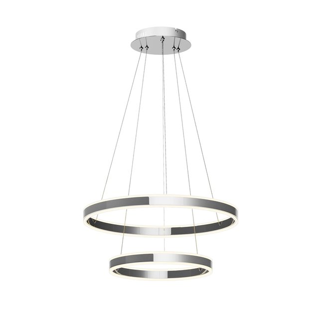 Suspension en métal moderneLED, Lyani Couleur chrome, blanc satiné <span itemprop=