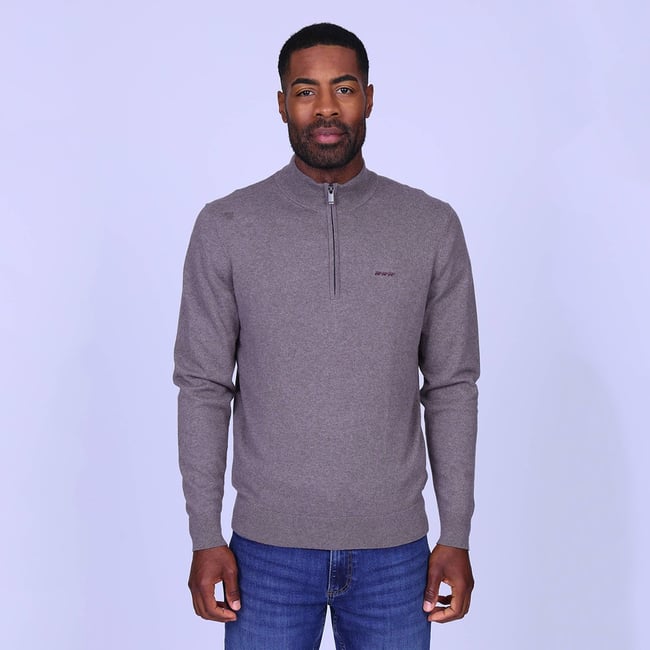 Pull col camionneur taupe <span itemprop=