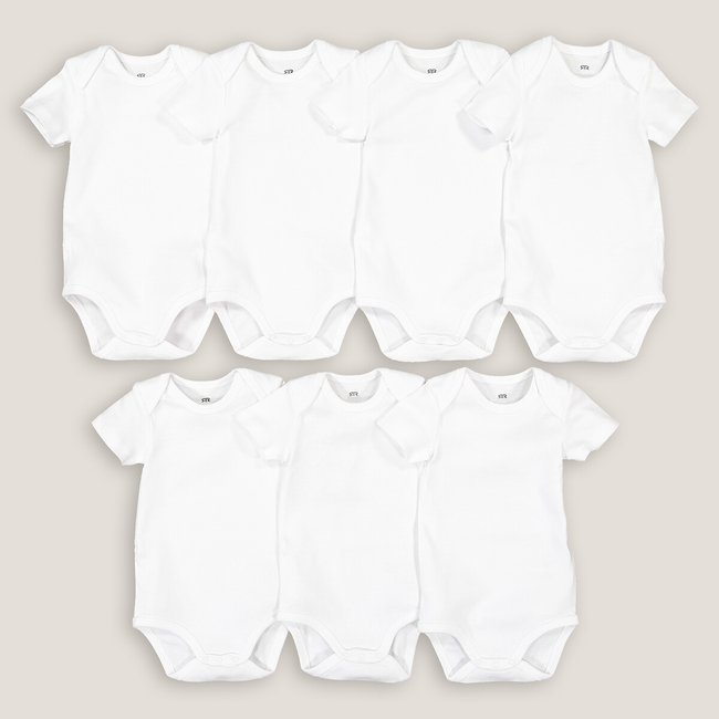 7er-Pack Bodys weiss <span itemprop=