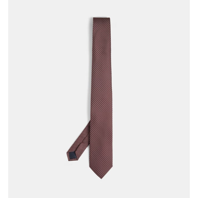 Cravate micromo imprimée bordeaux <span itemprop=