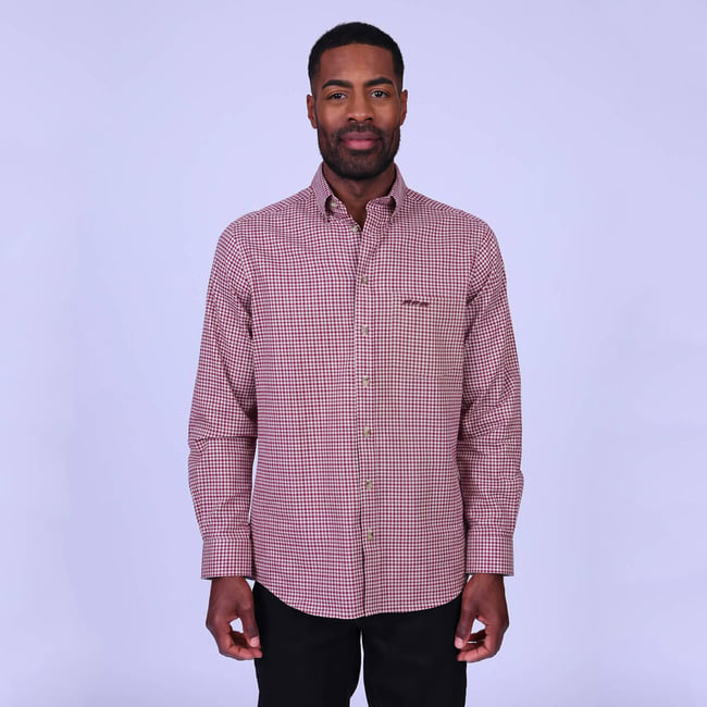 Chemise à carreaux Helene camel <span itemprop=