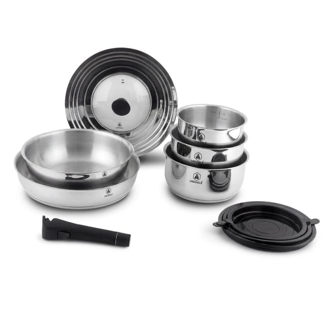 Set de 10 pièces amovible inox induction - 