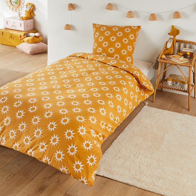 Soleil Sunny 100% Cotton Child's Cotton Bed Set, print/yellow background, LA REDOUTE INTERIEURS