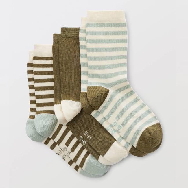 Lot de 3 paires de chaussettes courtes à motifs contenant du coton kaki <span itemprop=