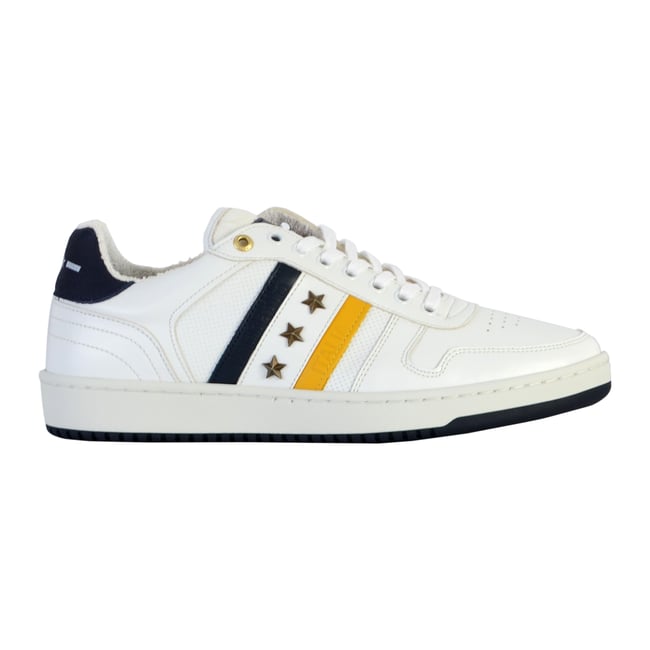 Basket Cuir Pantofola D'oro Bolzano Uomo Low blanc brillant <span itemprop=