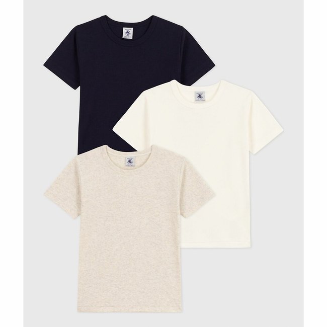 Lote de 3 t-shirts de mangas curtas, em algodão multicolor <span itemprop=