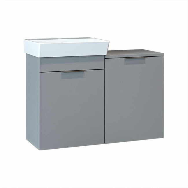 Vasque suspendue + meuble panier à linge NESSA - PIER IMPORT
