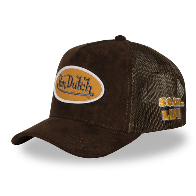 Casquette Trucker FUR marron/moutarde/violet <span itemprop=