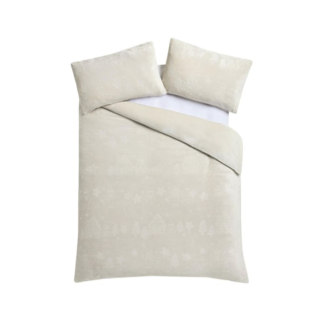 Parure de lit en polaire maison pain d’épices naturel <span itemprop=