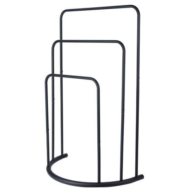Porte-Serviettes sur Pied en Métal Noir 3 Bras Couleur noir <span itemprop=