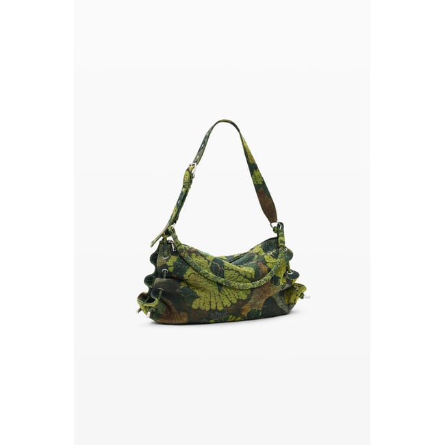 Grand sac imprimé M C Lacroix vert <span itemprop=