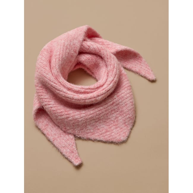 Foulard triangle chiné rose <span itemprop=