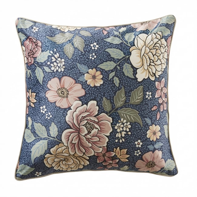 Coussin carré déhoussable 50x50 cm Velours de Coton Justine multicolore <span itemprop=