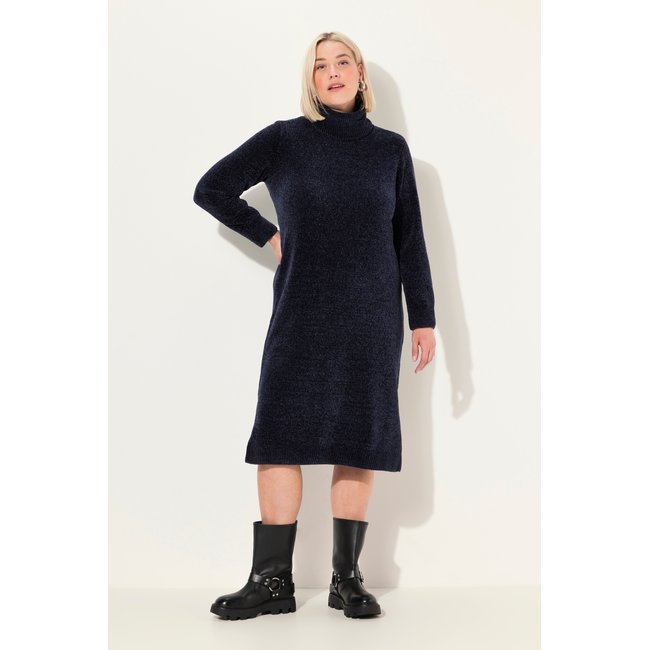 Robe en maille chenille texturée, col roulé - ULLA POPKEN