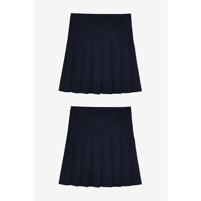 Jupe d’école plissée, lot de 2 bleu marine <span itemprop=