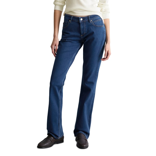 Jeans modèle Nella bootcut en coton organique mélangé stretch bleu clair <span itemprop=