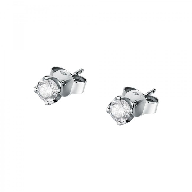 Boucles D'oreilles En Or Blanc 750 Promesse argent <span itemprop=