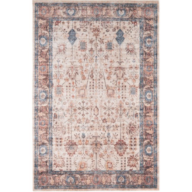 Tapis traditonnel, effet délavé, lavable SHANNON Couleur bleu <span itemprop=