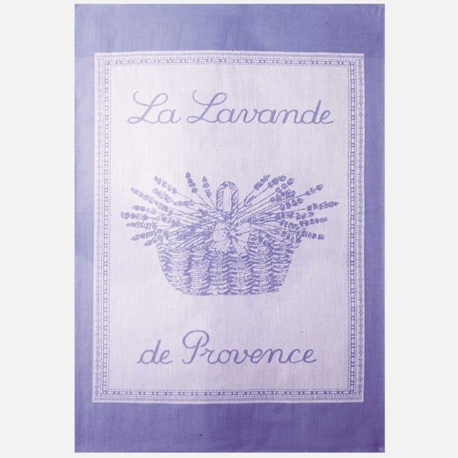 Torchon jacquard en coton LAVANDE LAVANDE violet lilas <span itemprop=