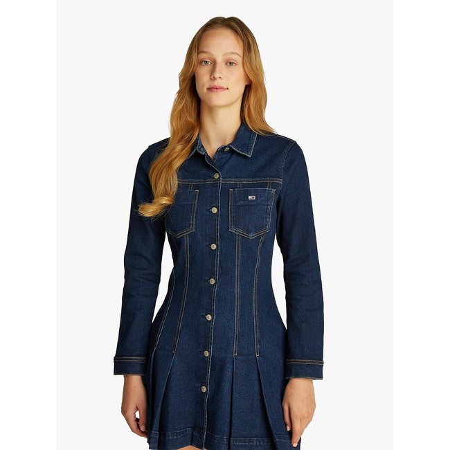Vestido vaquero de manga larga denim <span itemprop=