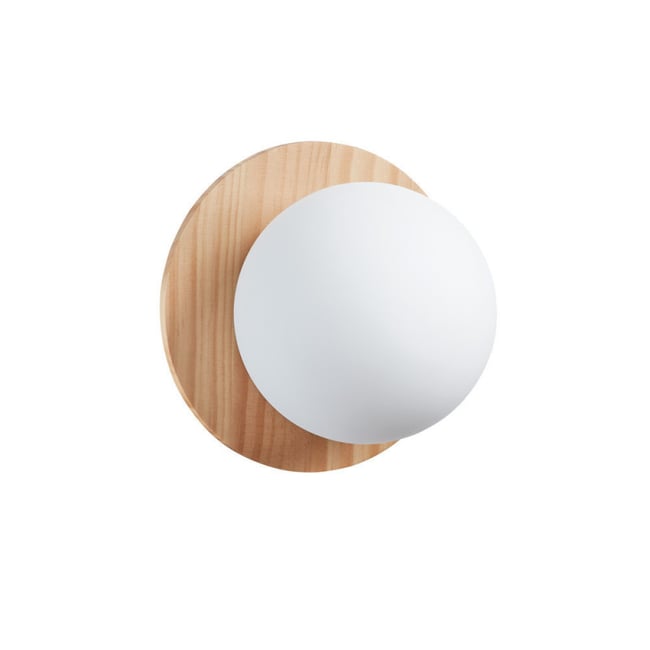 Applique salle de bain Floc bois clair IP44 Couleur marron <span itemprop=