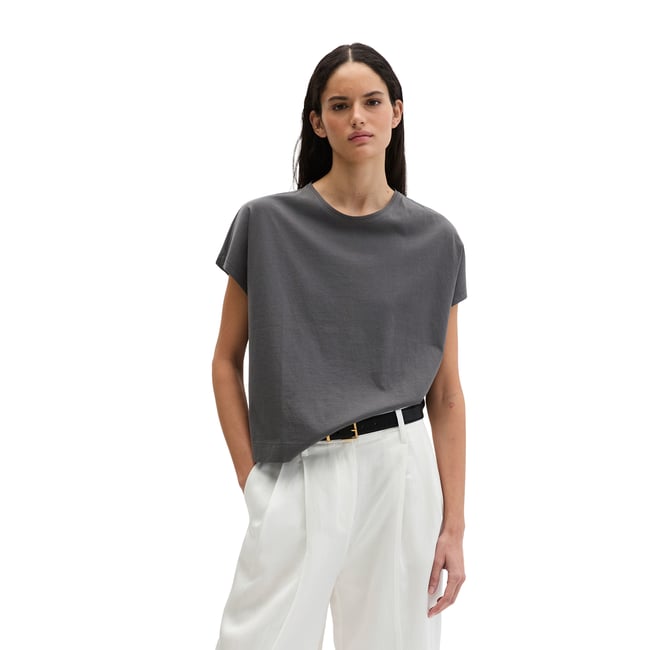 T-shirt regular en mélange de matériaux - MARC O'POLO
