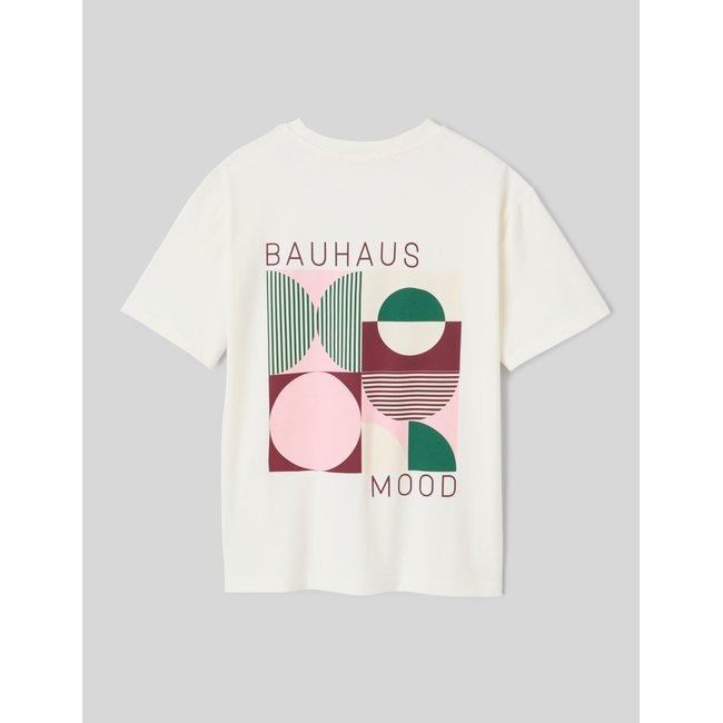 T-shirt imprimé devant / dos blanc écru <span itemprop=