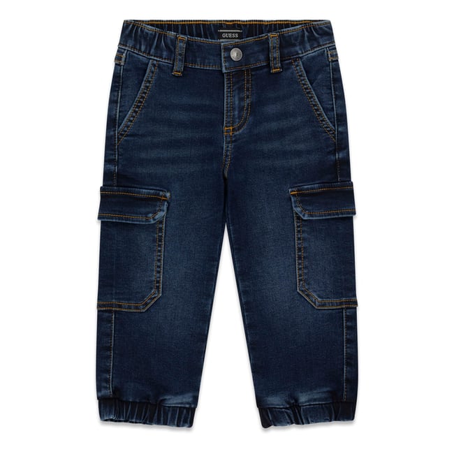 Pantalon Cargo Denim Regular bleu foncé <span itemprop=