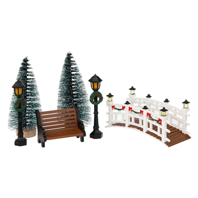 Lot de 6 accessoires déco pour village Couleur multicolore <span itemprop=