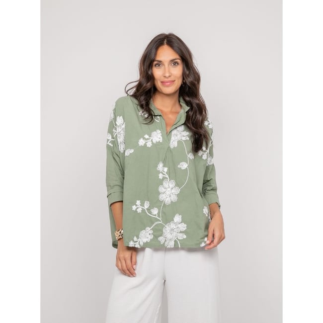 Blouse Manches Longues Broderie Opeya - DONA LISA