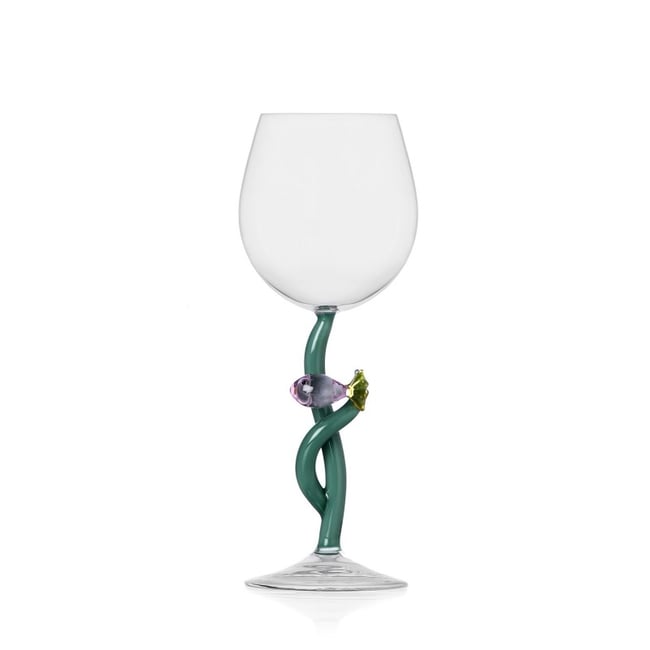 Verre à pied poisson  MARINE GARDEN pink fish Couleur multicolore <span itemprop=